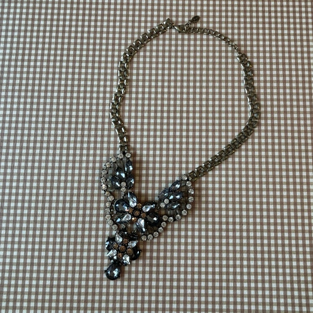 Cara Couture signed statement chain necklace stones. Multicolor